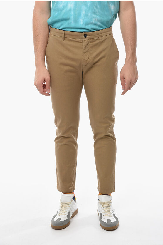 Department 5 Stretch Cotton Slim Fit Prince Chino Pants In Brown