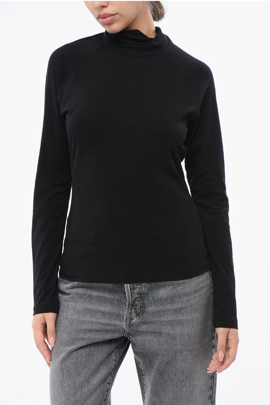 Filippa K Stretch Cotton Turtle-neck Sweater In Black