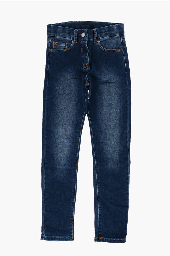 Chiara Ferragni Stretch Denim Eyestar Jeans With Visible Stitching In Blue