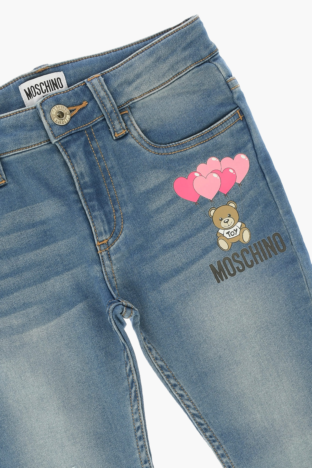 Moschino KIDS Stretch Denim jeans with Print girls - Glamood