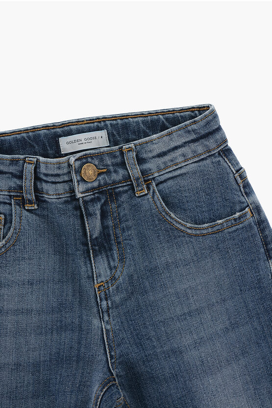 Stretch Denim Jeans with Visible Stitching
