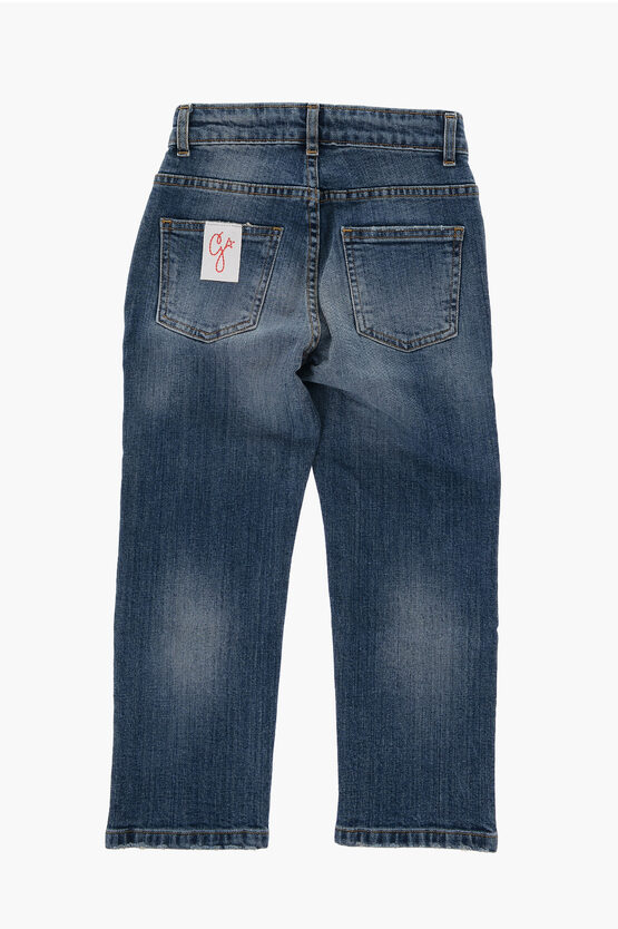 Stretch Denim Jeans with Visible Stitching