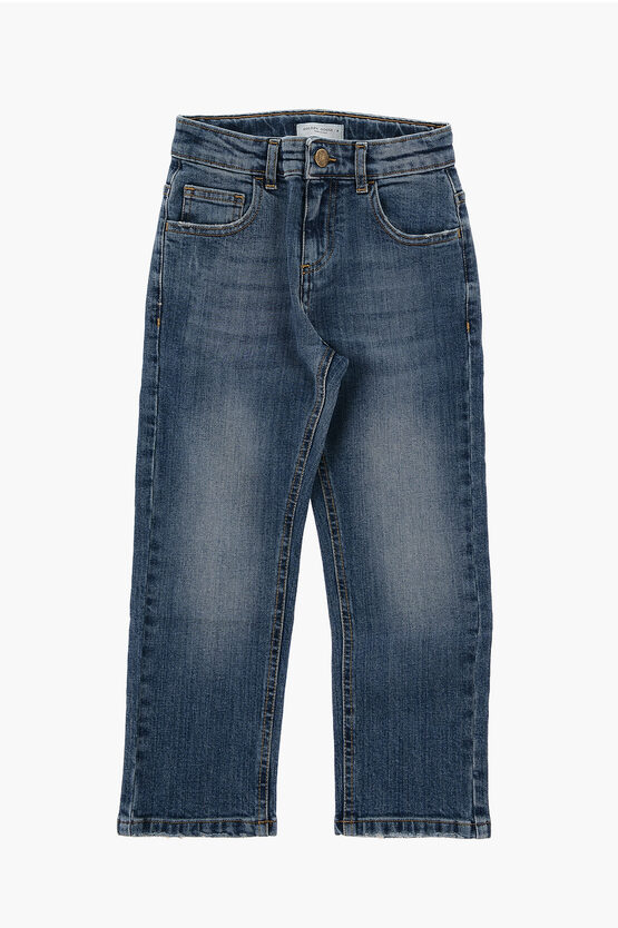 Stretch Denim Jeans with Visible Stitching