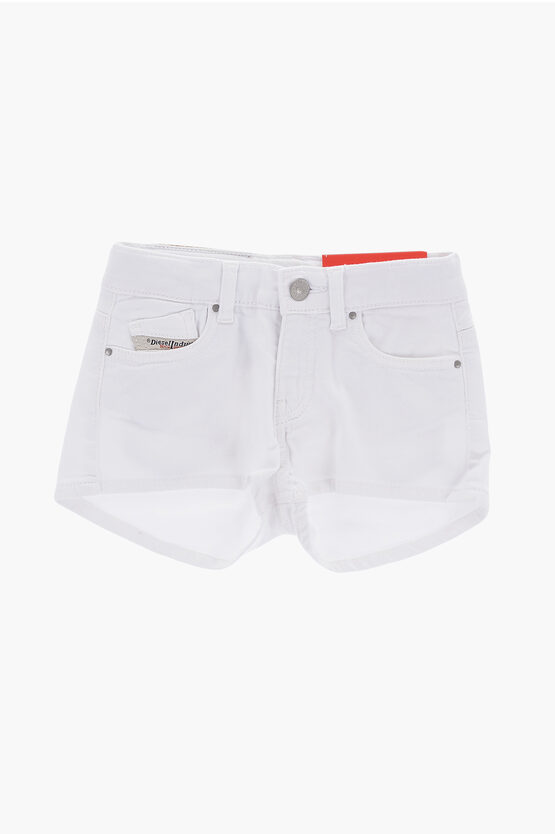 Diesel Stretch Denim Prifty Jjj Shorts In White