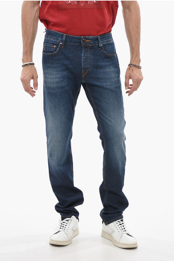 Shop Handpicked Stretch Denim Ravello Jeans With Visible Stitching 18cm