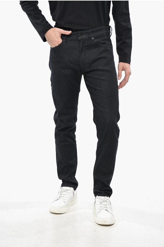Hugo Boss Stretch Denim Tapered Fit Jeans 16cm In Black