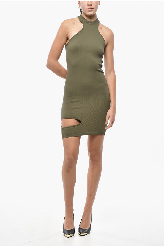 Andreädamo Stretch Fabric Amazonia Tank Dress With Cut-out In Green