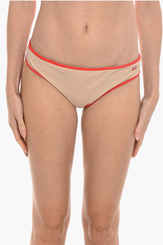 Diesel Stretch Fabric Bfpn-angelss Bikini Bottom With Contrasting E In Neutral