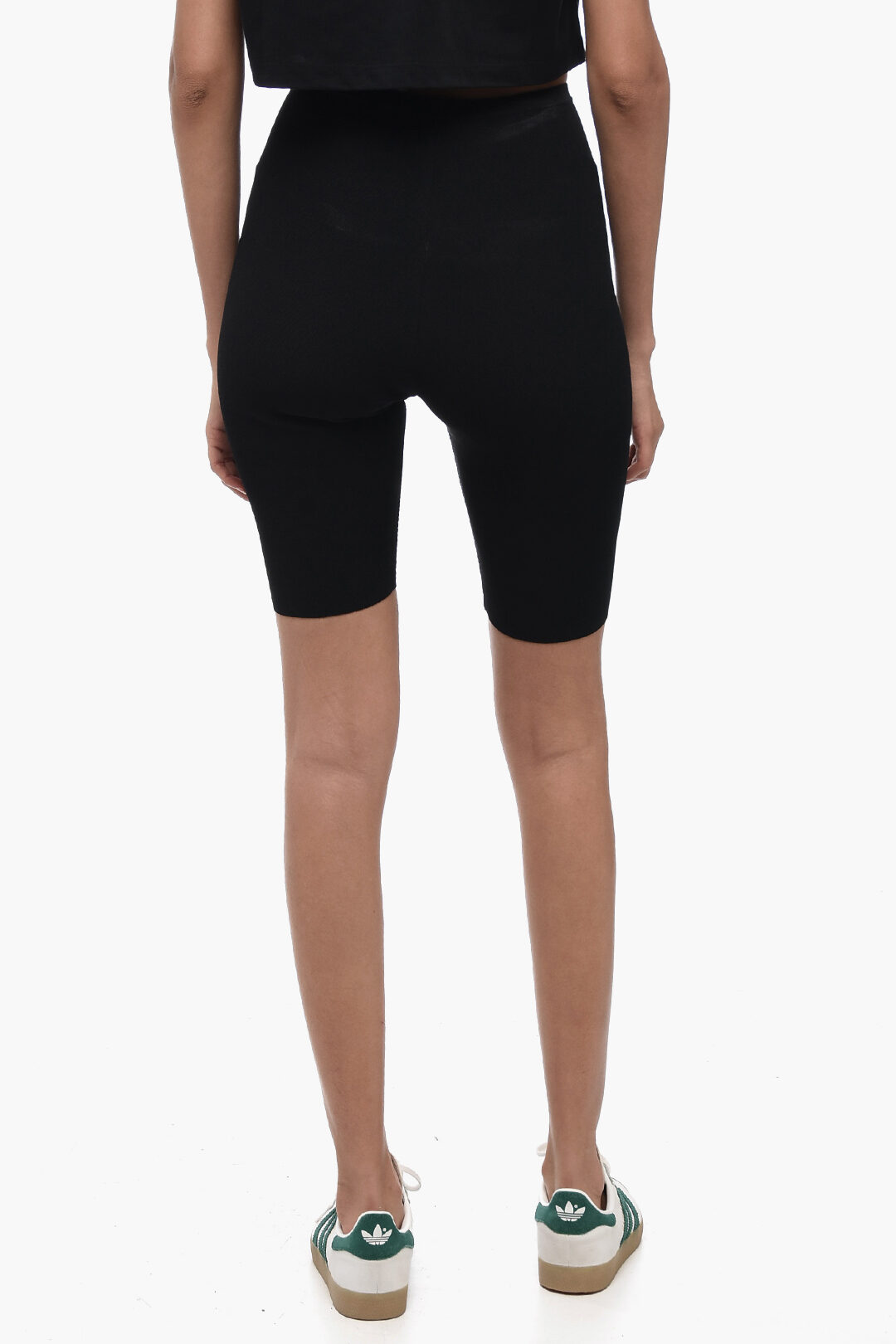 Valentino Stretch Fabric Biker Shorts with Embroidered Logo Valentino Stretch Fabric Biker Shorts with Embroidered Logo