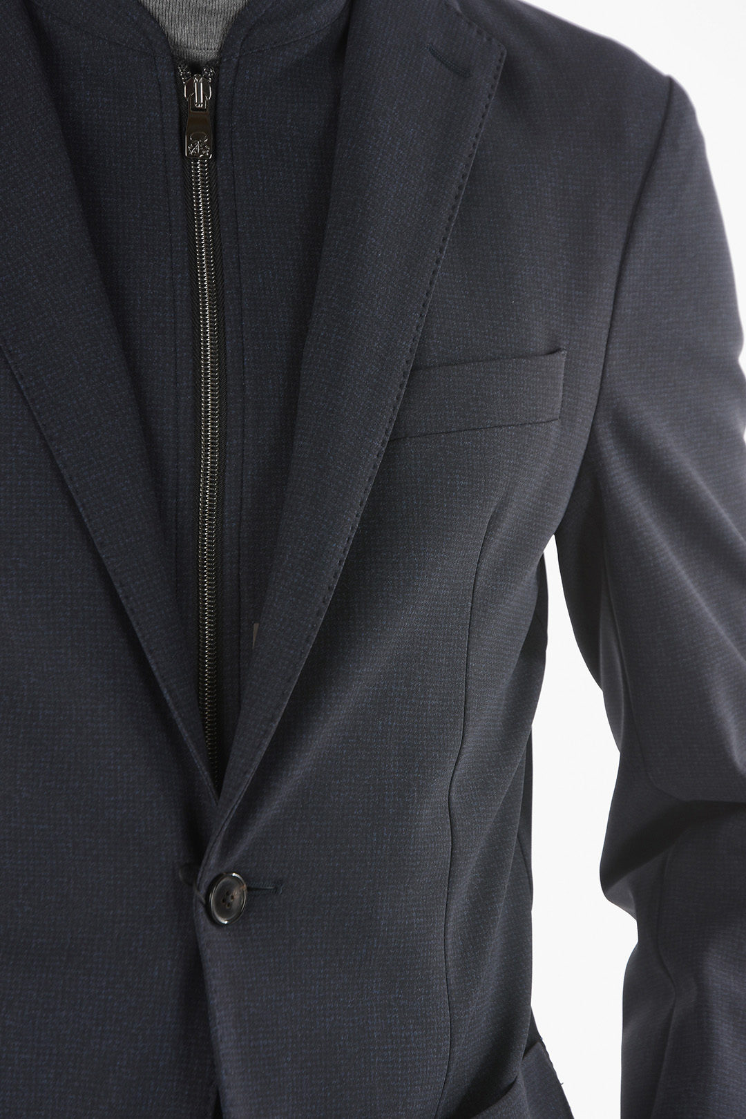 Corneliani Stretch Fabric Blazer with Removable Chest Piece men