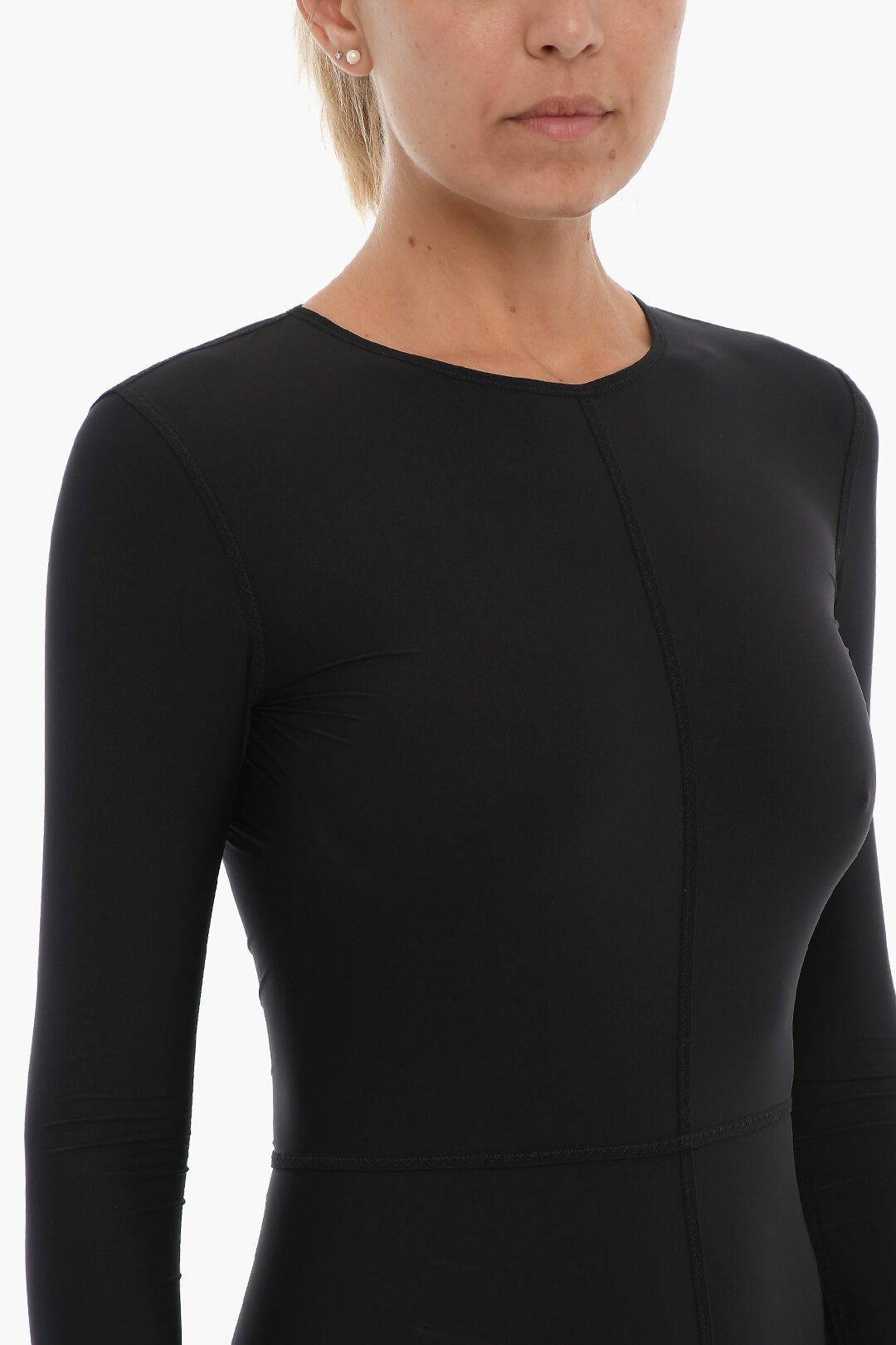 Ann Demeulemeester Stretch Fabric Long Sleeve NANO Bodysuit