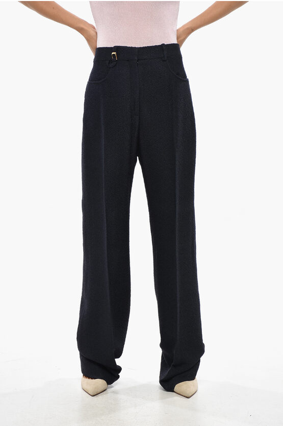 Jacquemus Stretch Fabric Sauge Palazzo Pants In Black
