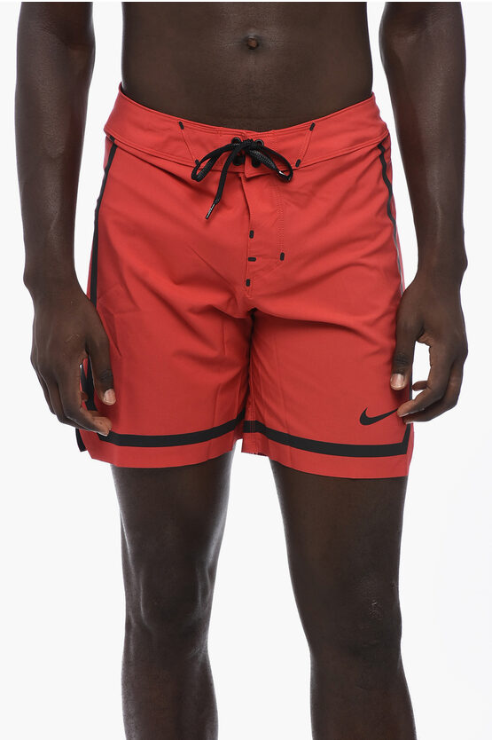 Shop Nike Stretch Fabric Swim Shorts With Contrasting Details