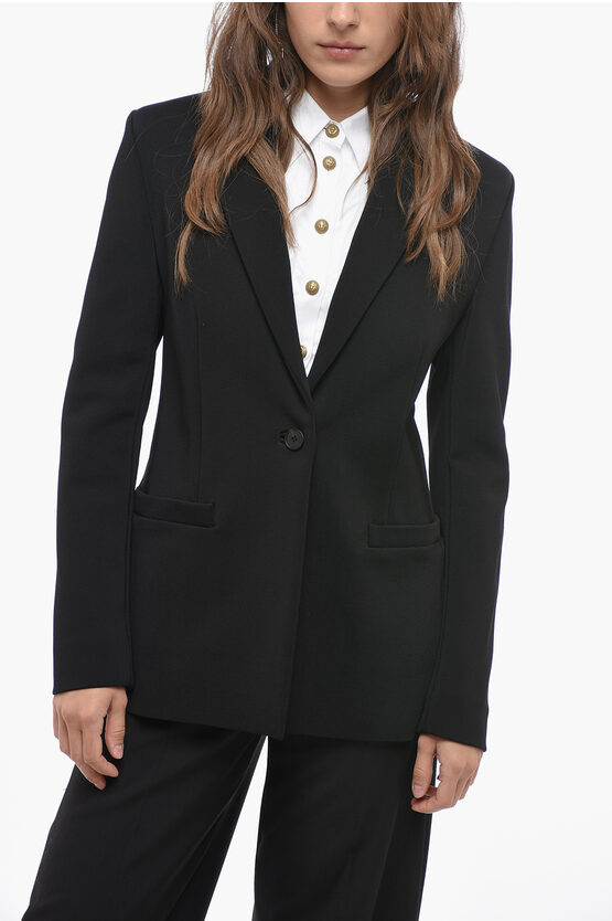 Shop Givenchy Stretch Fabric Unlined Blazer With Flush Pockets