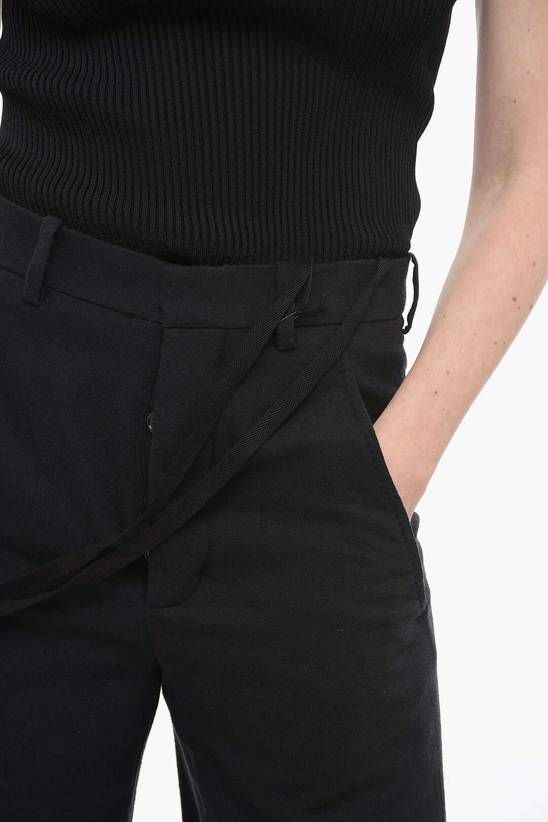 Ann Demeulemeester Stretch Virgin Wool BELINDA Palazzo Pants