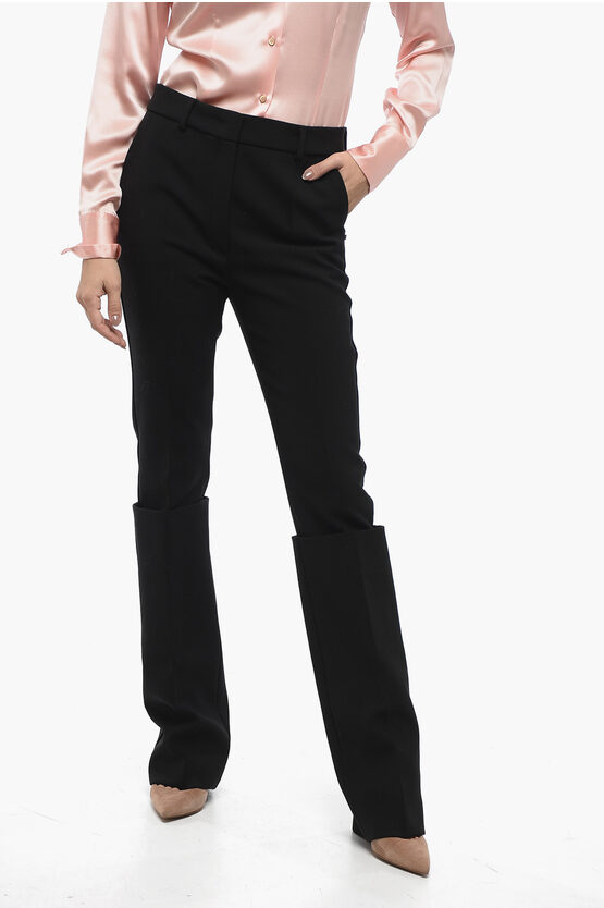 Sportmax Stretch Wool Holiday Pants With Turn-up Detail