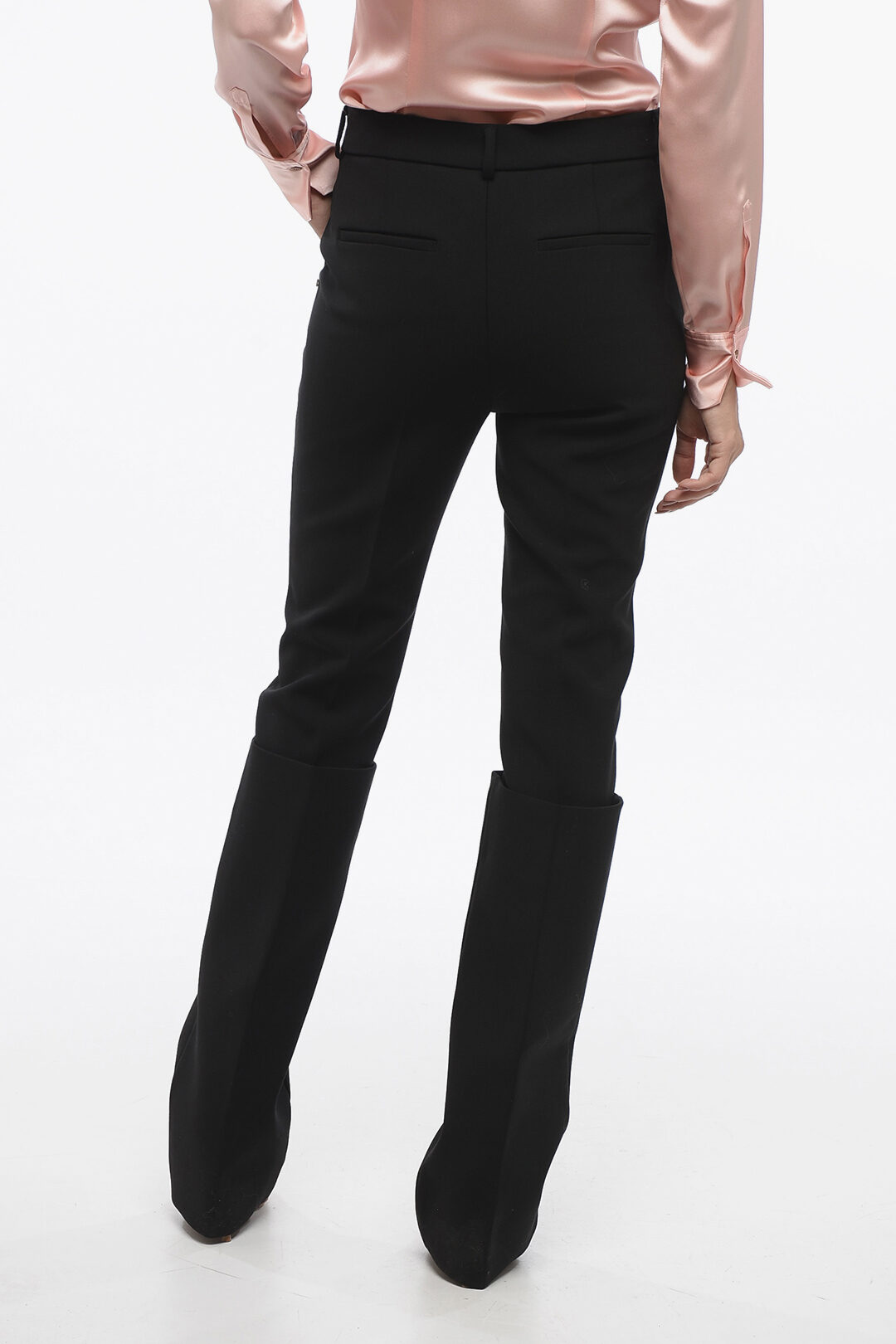Pure wool drawstring trousers