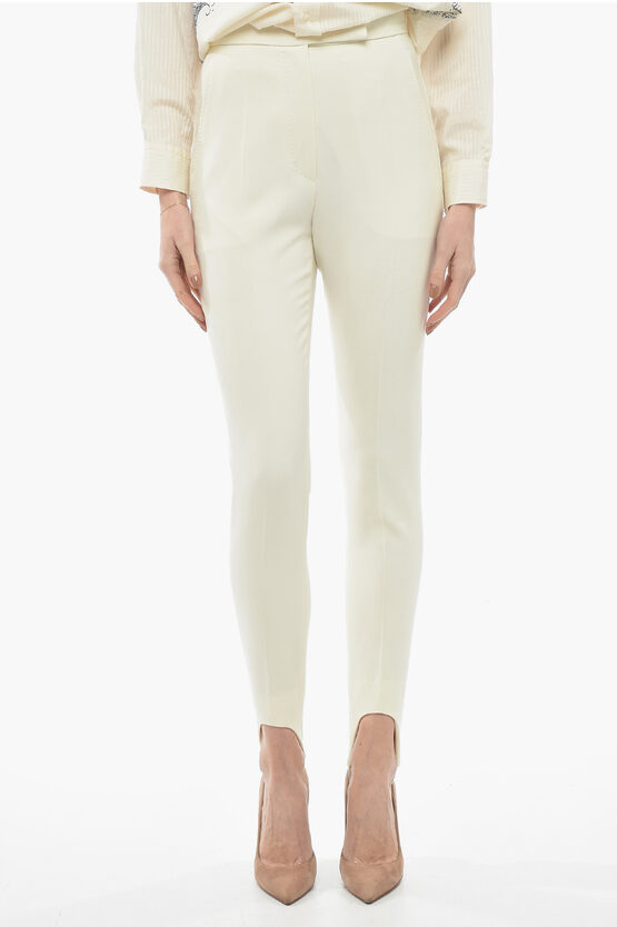 Max Mara Stretch-wool Manolo Stirrup Trousers In Yellow