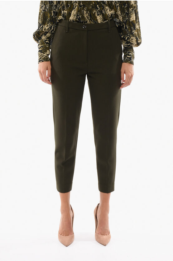 Nine In The Morning Stretch Wool Matilda Trousers With Belt Loops In Black