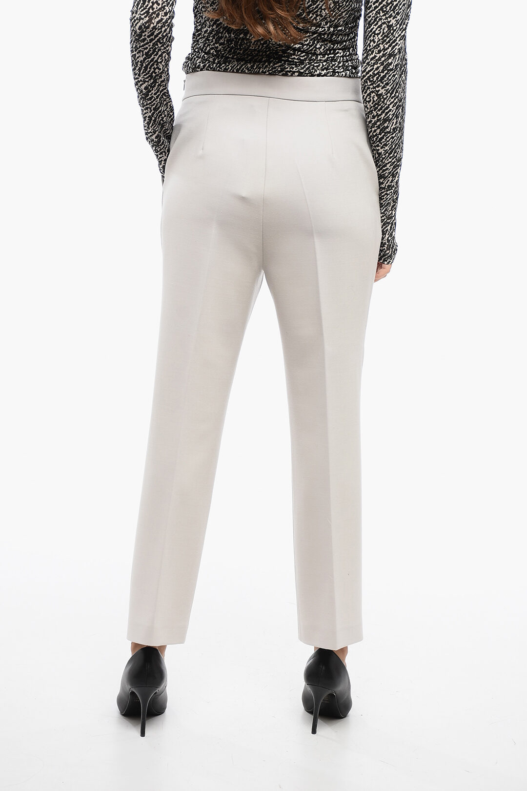 Fabiana Filippi Stretch Wool Pants with Straight-Fit women