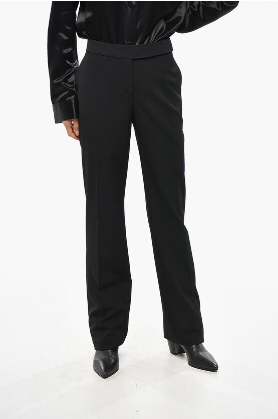 Stella Mccartney Stretch Wool Slim Fit Pants In Black