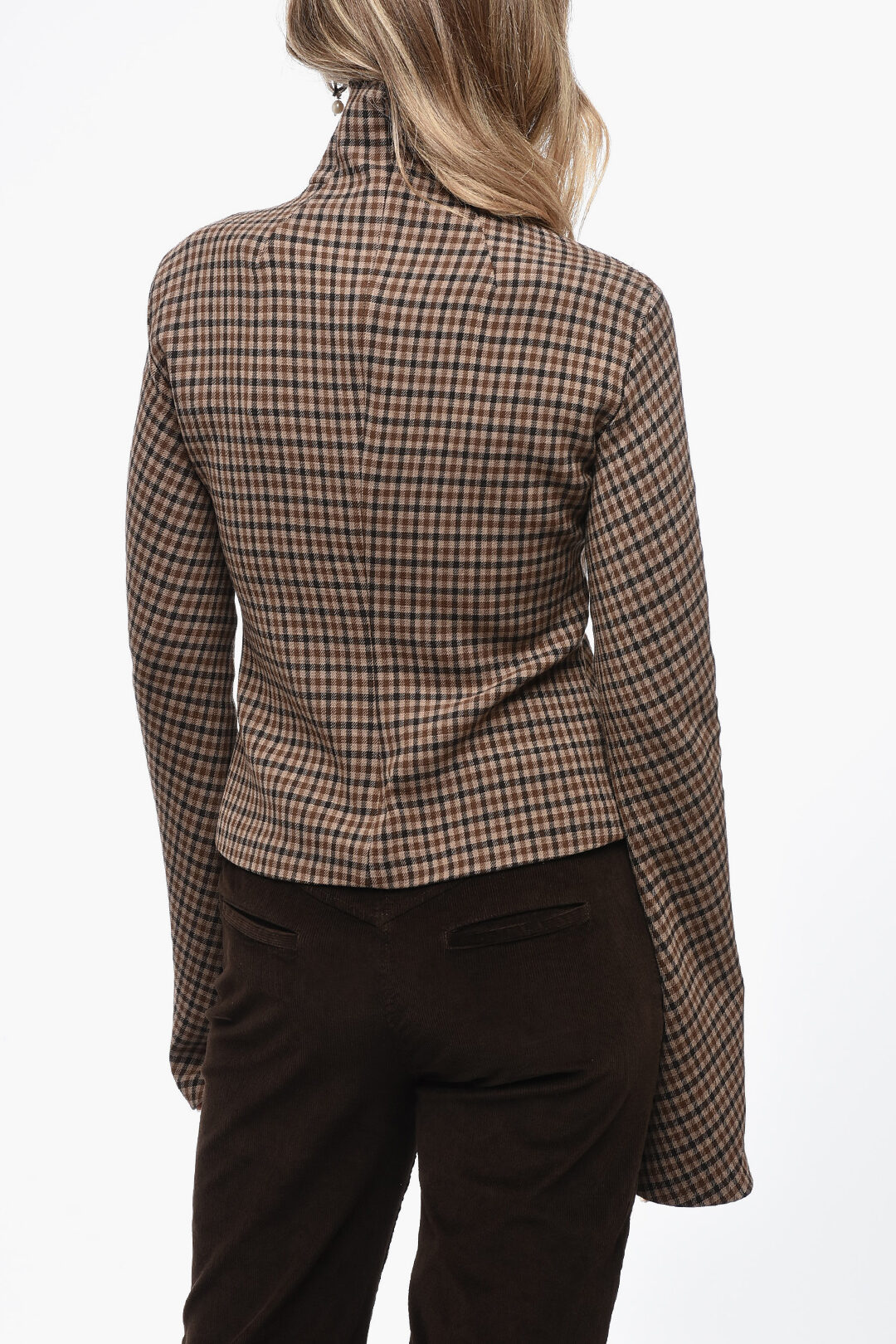 A.W.A.K.E MODE Stretch Wool Turtleneck Top with Cut Out
