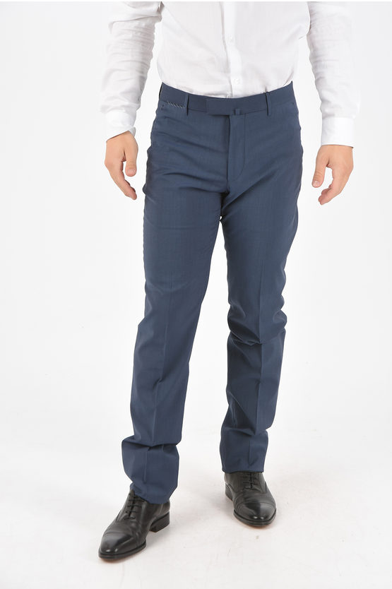 CORNELIANI STRETCHED VIRGIN WOOL ACADEMY SLACK PANTS