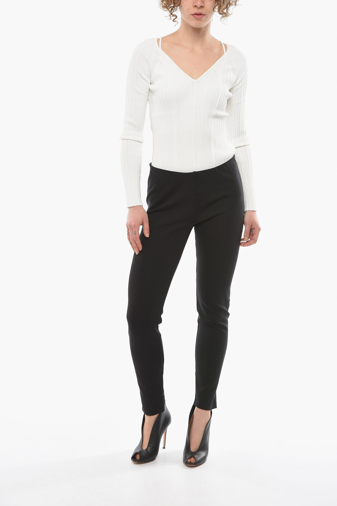 Woolworth mid-rise leggings in black - The Row | Mytheresa