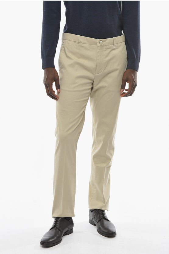 Corneliani Stretchy Cotton Chino Pants In Brown