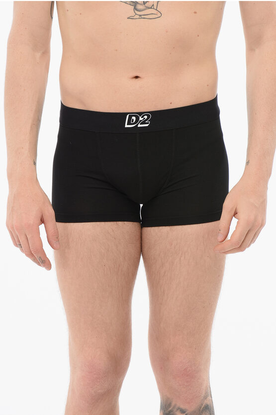 Dsquared2 Stretchy D2 Boxer In Black