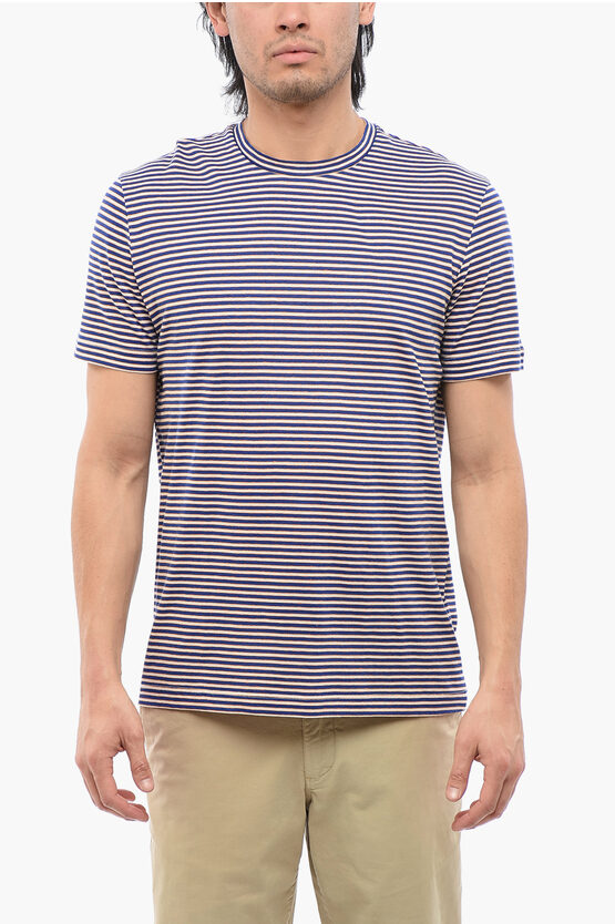ALTEA STRIPE MOTIF LINEN BLEND T-SHIRT