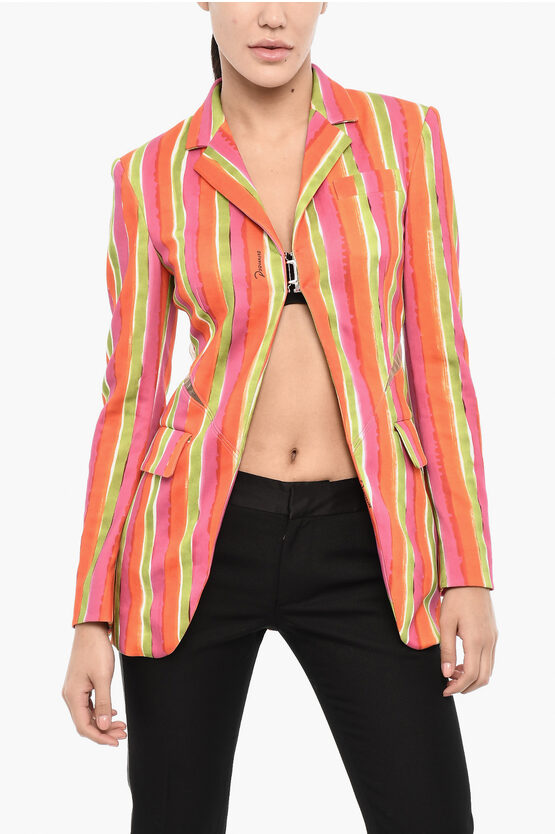 Dsquared2 Striped Blazer With Cut Out Detail