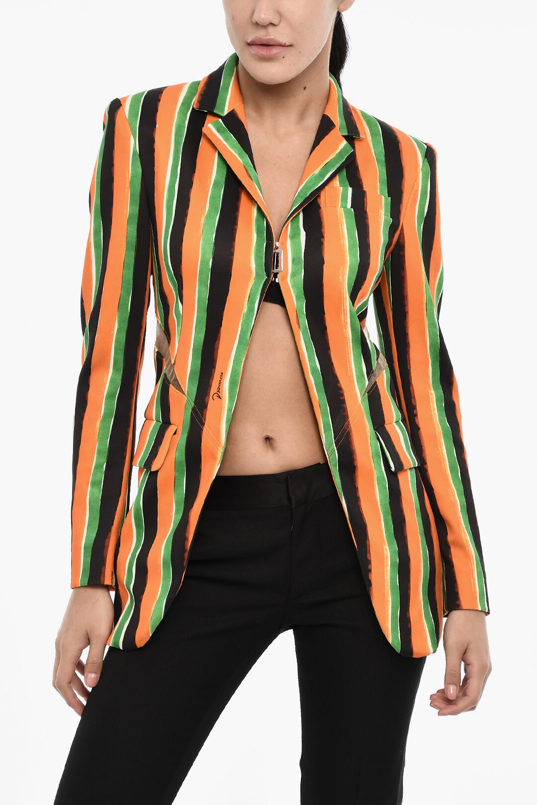 Tailored Blazer with Strap Detail and Flap Pockets - White main image 0
