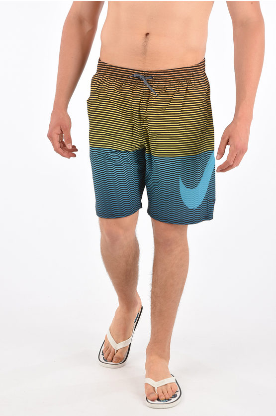 Nike Striped Boxer Swimsuit In Multi