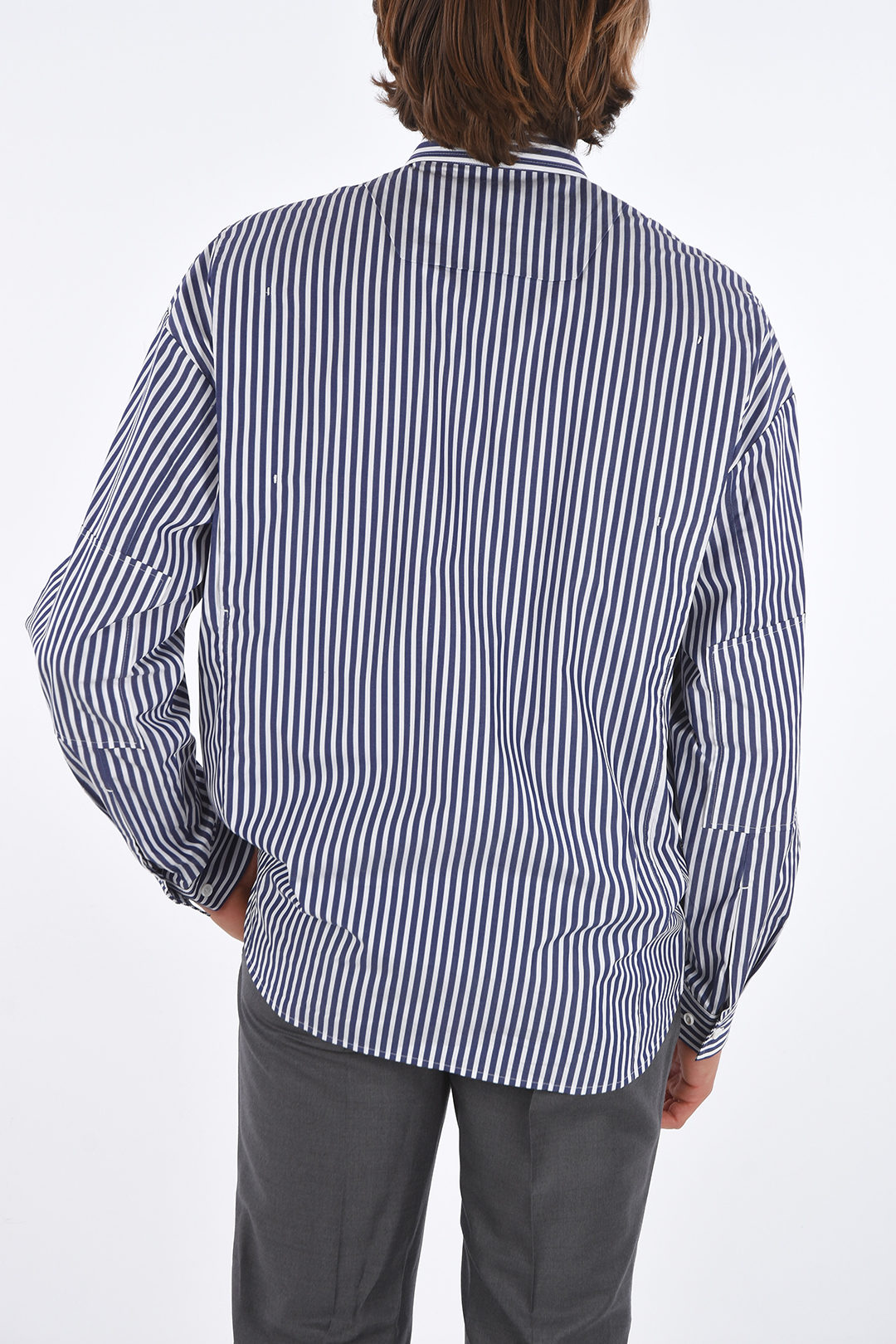 Juun J striped button-down collar shirt men - Glamood Outlet