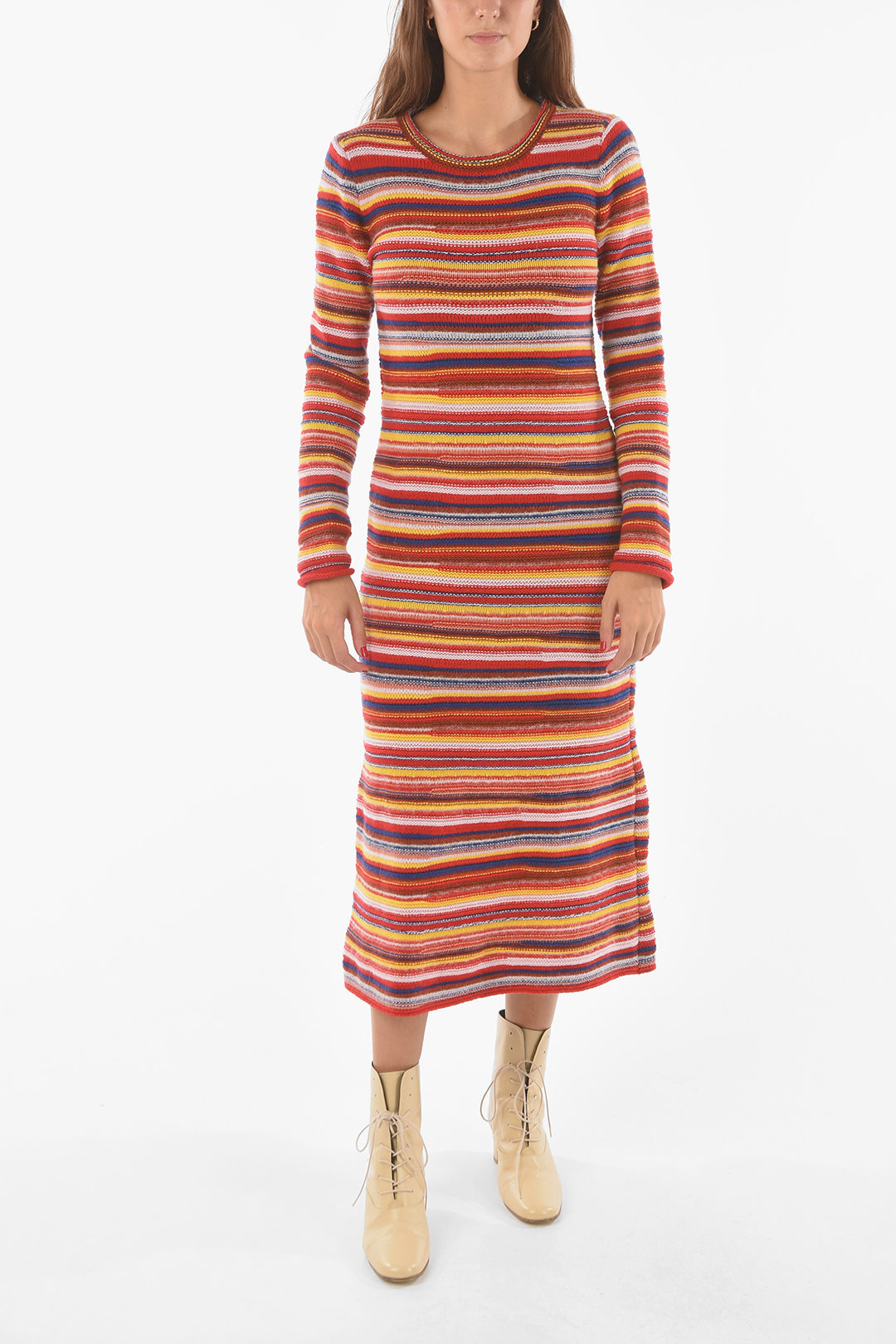 Cashmere-blend Stripe Knit Dress