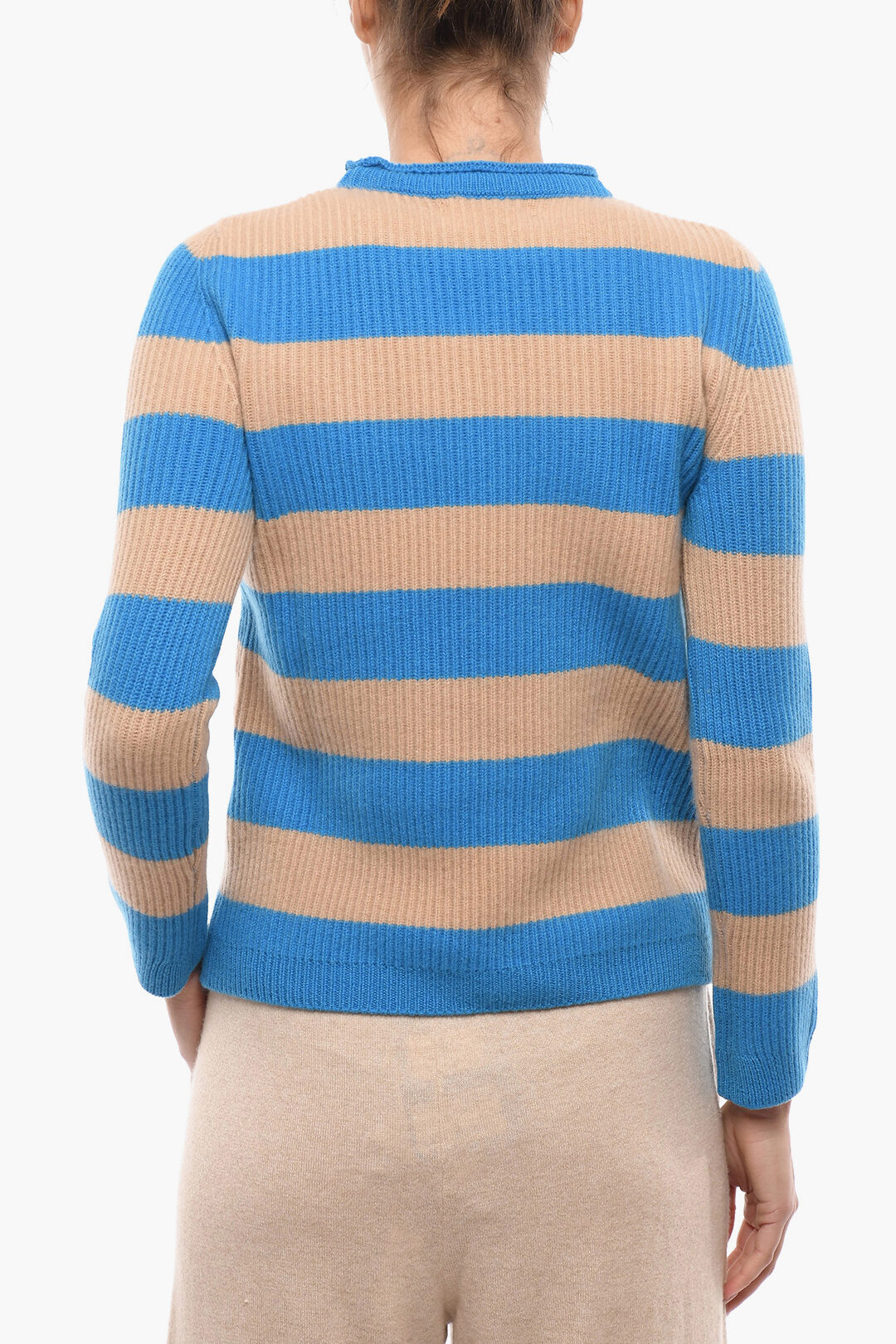 Chicca Lualdi Striped Cashmere Crew-neck Sweater women - Glamood Outlet