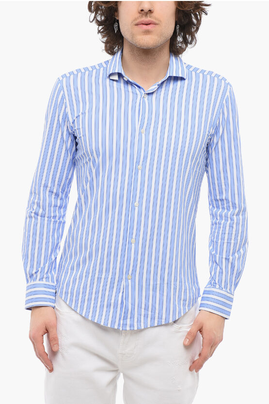 Shop Brian Dales Striped Casual Shirt With Spread Collar