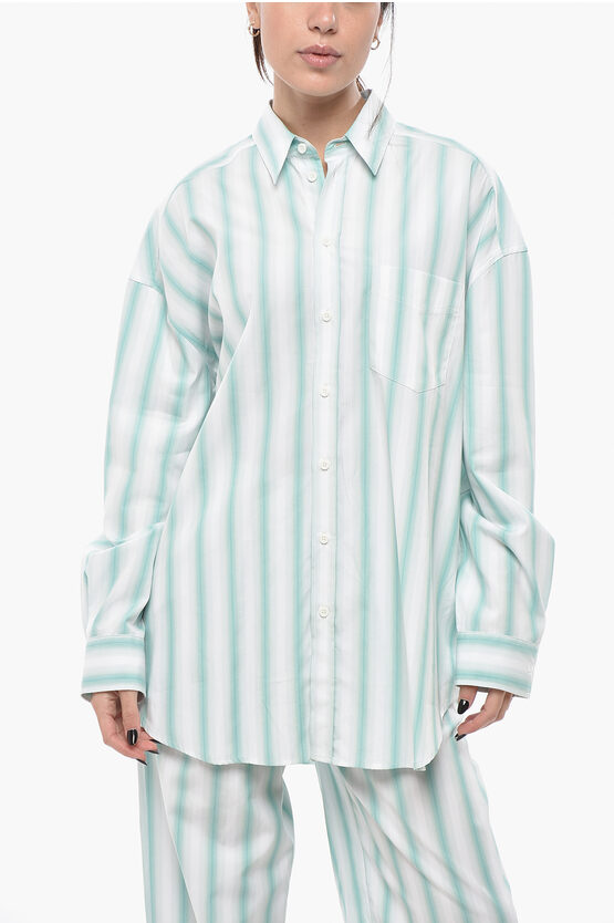 Margaux Lonnberg Striped Cotton Blouse Balanced With Pocket