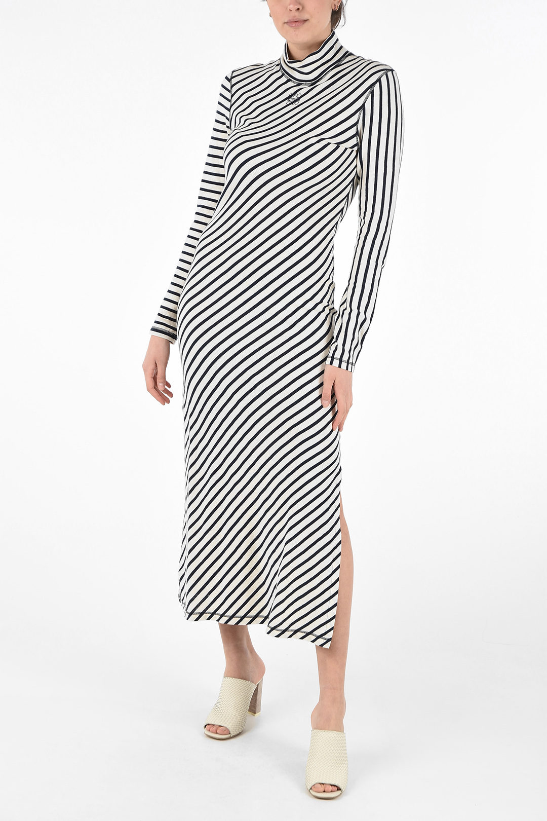 Loewe Striped Cotton Long Sleeve Dress ...