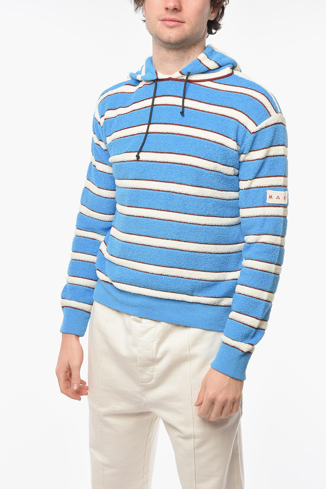 Blue and white striped hotsell hoodie mens