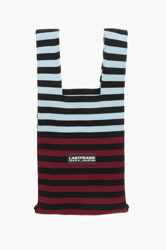 Shop Last Frame Striped Knitted Tote Bag