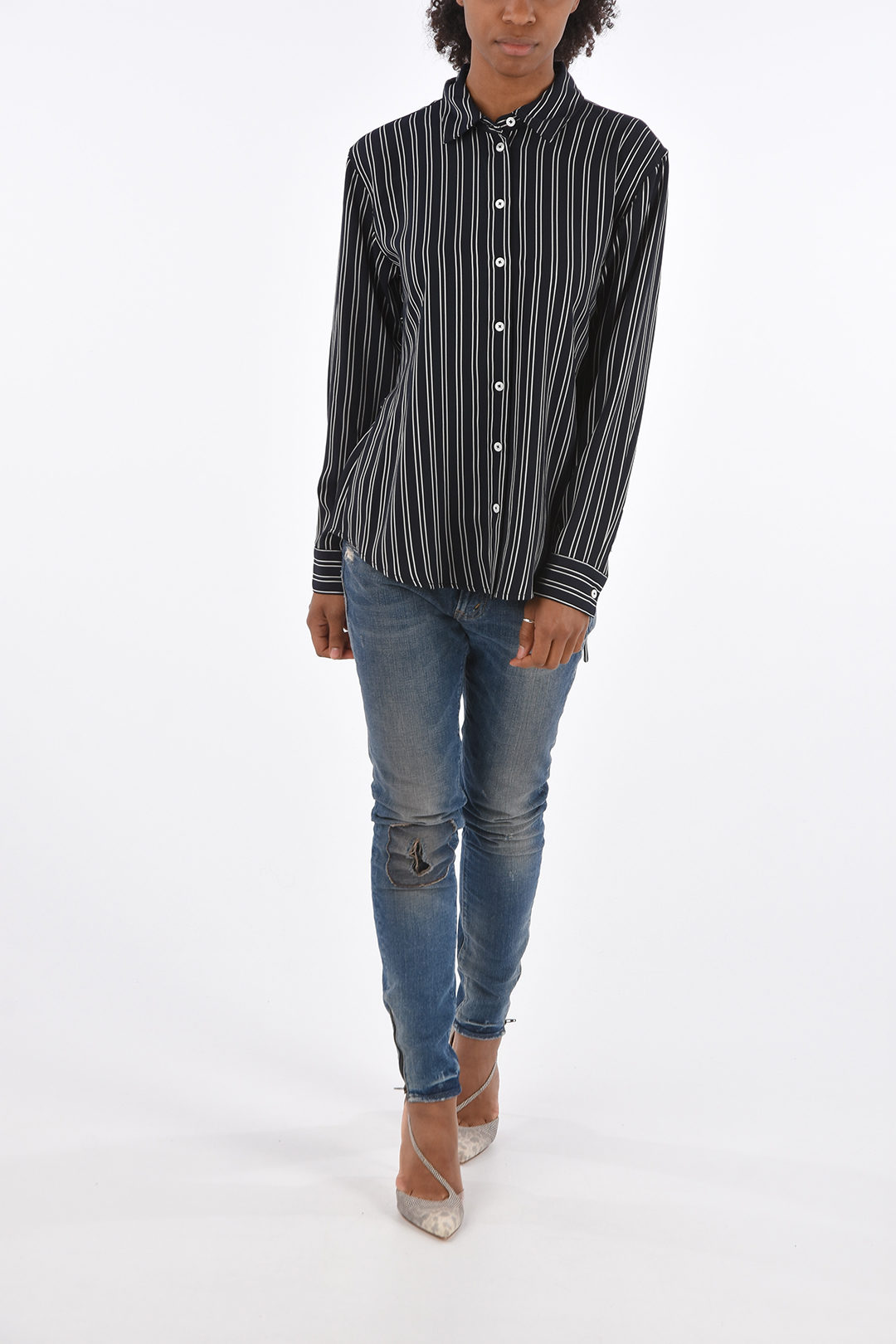 Striped Lace up Shirt