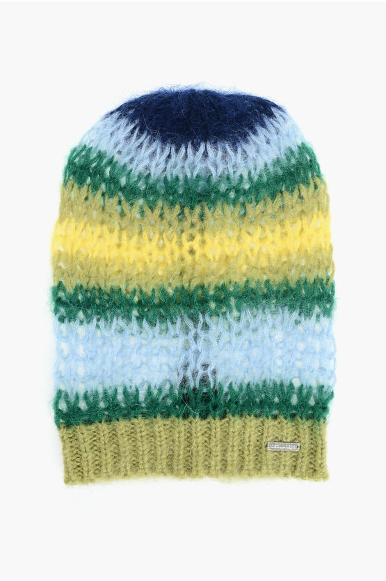 Dsquared2 Striped Mohair Blend Beanie Grösse Unica
