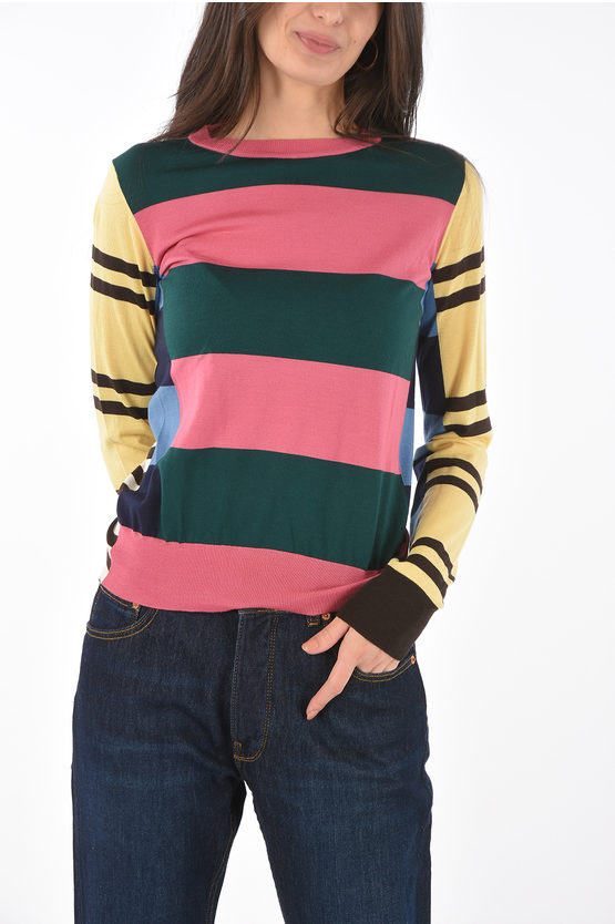 Shop Colville Striped Multicolor Wool Crew-neck Sweater