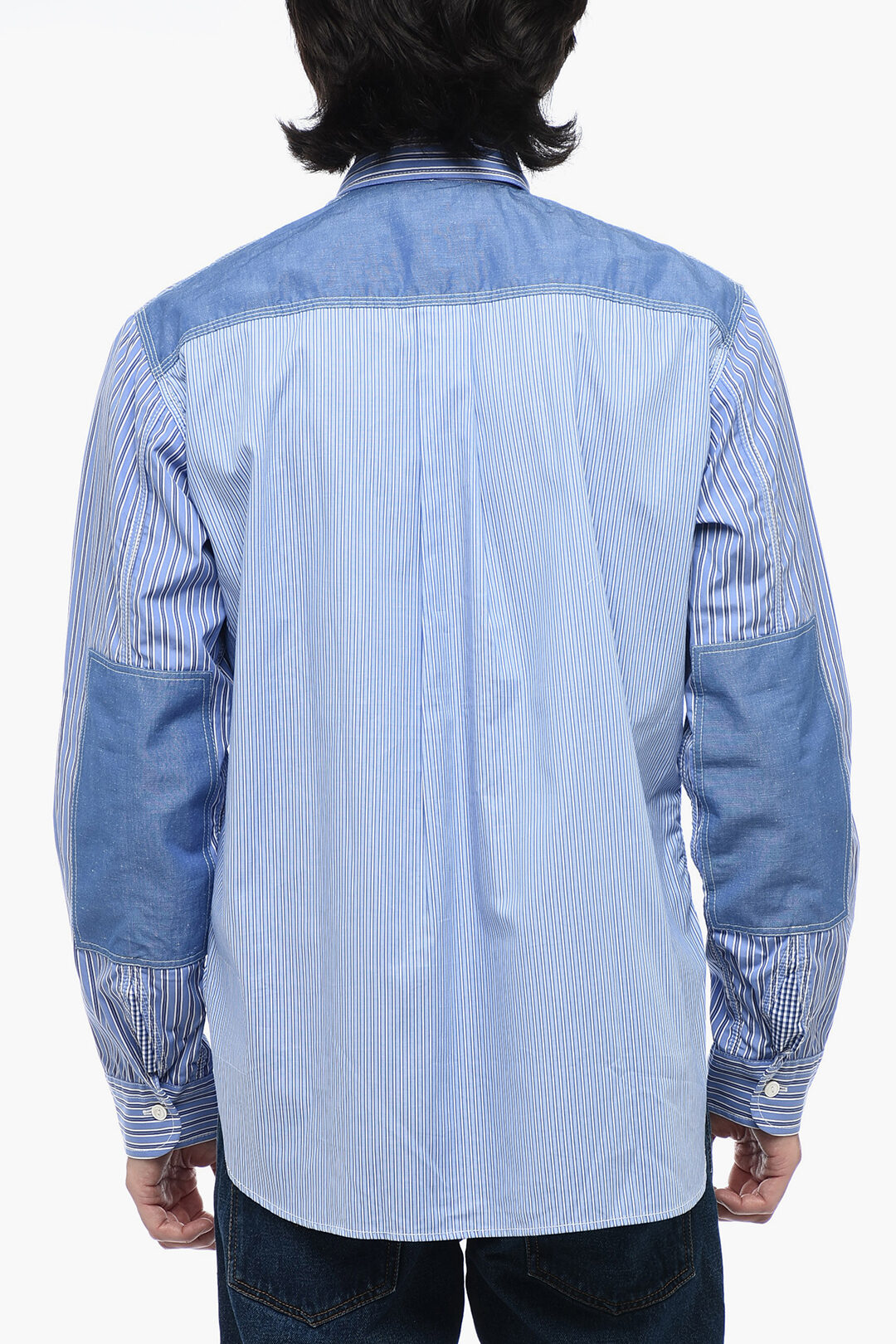Junya Watanabe Striped Oversized Shirt with Pop Art Patch