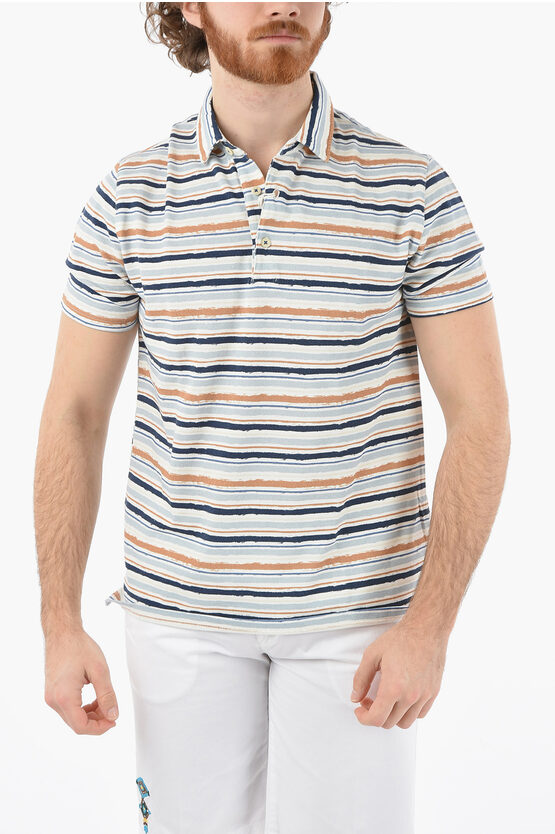 Altea Striped Piquè Cotton Smith Polo Shirt In Multi