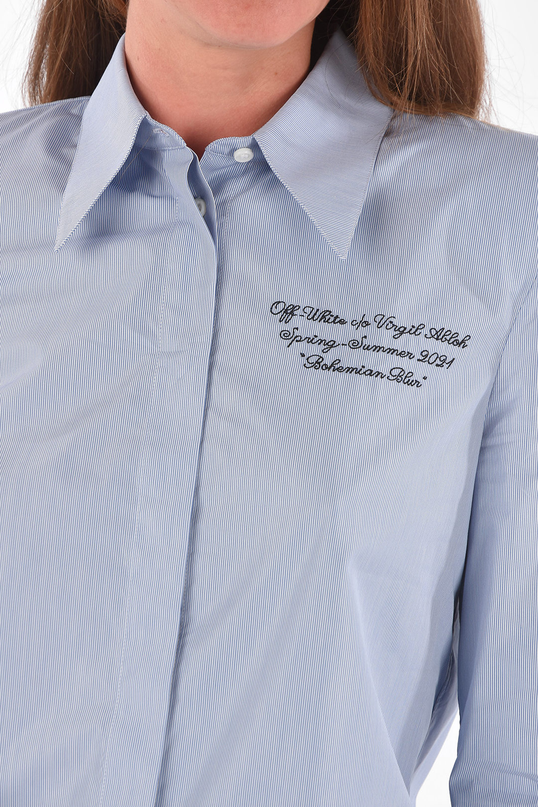 Off-White Striped Poplin Shirt with 
