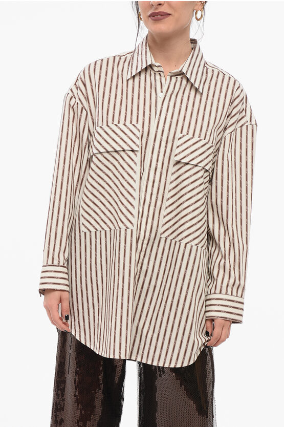 Amiri Logo Striped Double-pocket Workwear Shirt