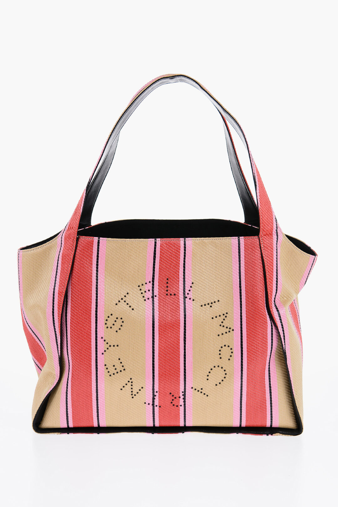 【Stella McCartney】Tote striped rafia  ★関税送料込み Stella McCartney - Stella Logo striped raffia tote bag